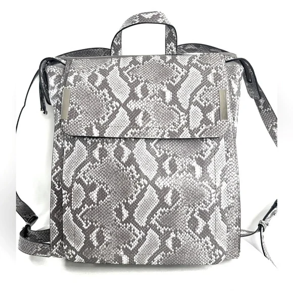 Alfani Bags Alfani Krissie Gray White Snakeskin Faux Leather